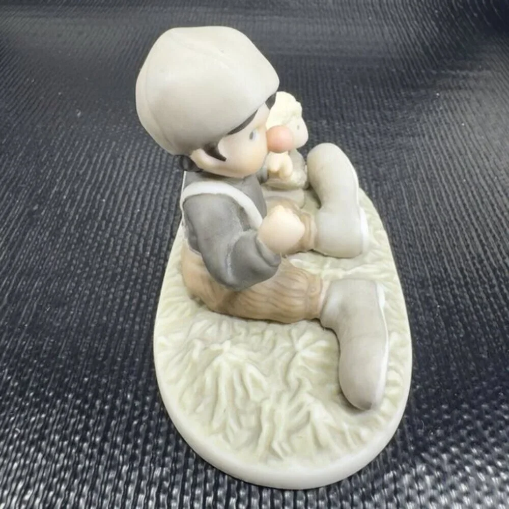 Kim Anderson 1999 I Promise You Laughter And Smiles Boy And Lamb Figurine‎ VTG